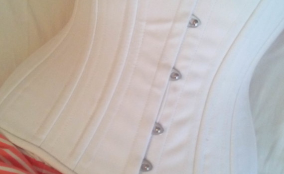 white cotton waist training corset diary